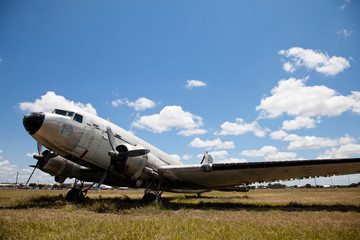 Fototapeta na wymiar Old Douglas DC-3 airplane.