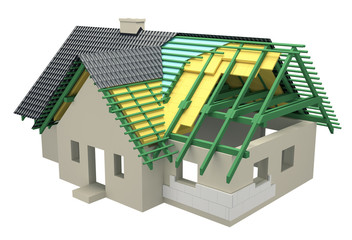 cross-section with insulation home