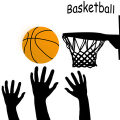 Silhouettes of hands and ball