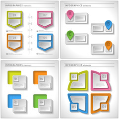 Set of 4 in 1: Business infographics elements. Design template