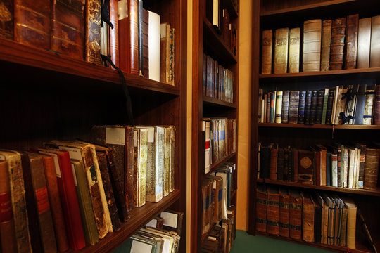 Old books in library archives