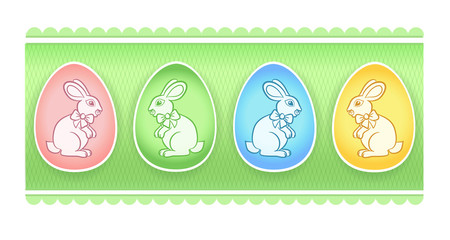 Easter eggs with bunnies