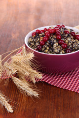 Bowl with kutia -  traditional Christmas sweet meal in Ukraine,
