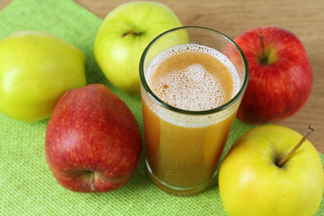 Healthy fresh juice of apples close up