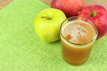 Healthy fresh juice of apples close up