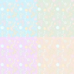 Pattern with algae.Vector illustration.