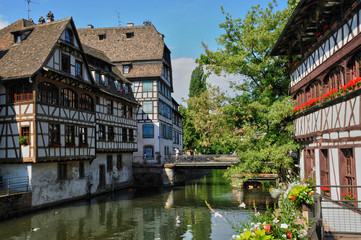  Alsace, old and historical district in Strasbourg