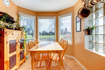 Beautiful sunny angled dining room