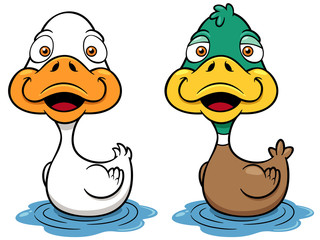 Vector illustration of Cartoon Duck