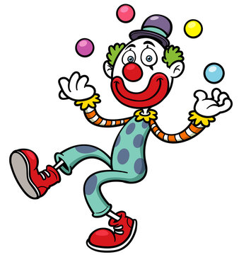 Vector illustration of funny clown