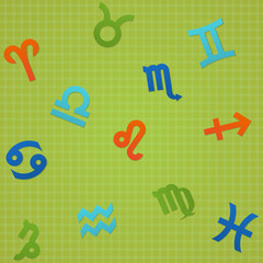 Bright Seamless Texture Signs of The Zodiac