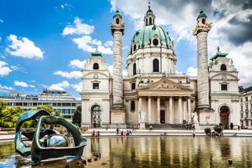 Gordijnen Famous Karlskirche (St. Charles's Church) in Vienna, Austria © JFL Photography