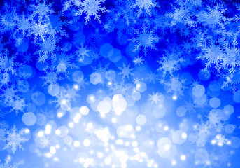 Snowflakes on blue