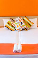 bed with pillows - 60935609
