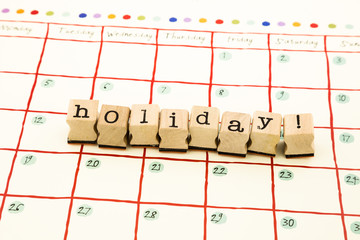holiday note date stack on calendar