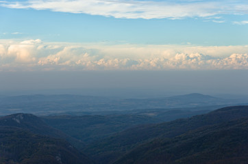Fototapeta premium Homolje mountains landscape on a cloudy autumn day