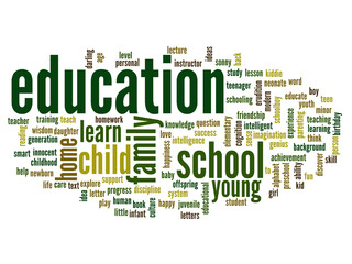 Conceptual education word cloud