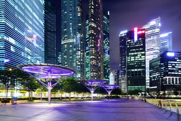 Fotobehang Singapore financial district © leungchopan
