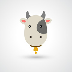 Cow head icon vector