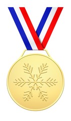 Médaille d’or avec ruban bleu, blanc, rouge
