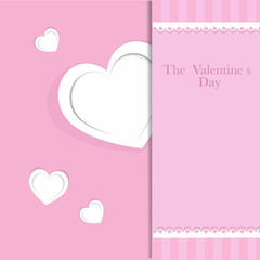 Heart from paper Valentines day card vector background