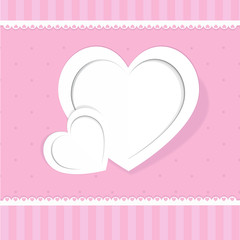 Heart from paper Valentines day card vector background