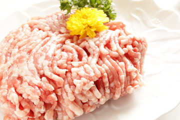 close up of mince pork
