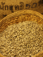 coffee bean in basket, Thailand
