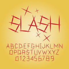 Abstract Slash Alphabet and Digit Vector