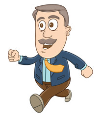 Businessman running to catch something