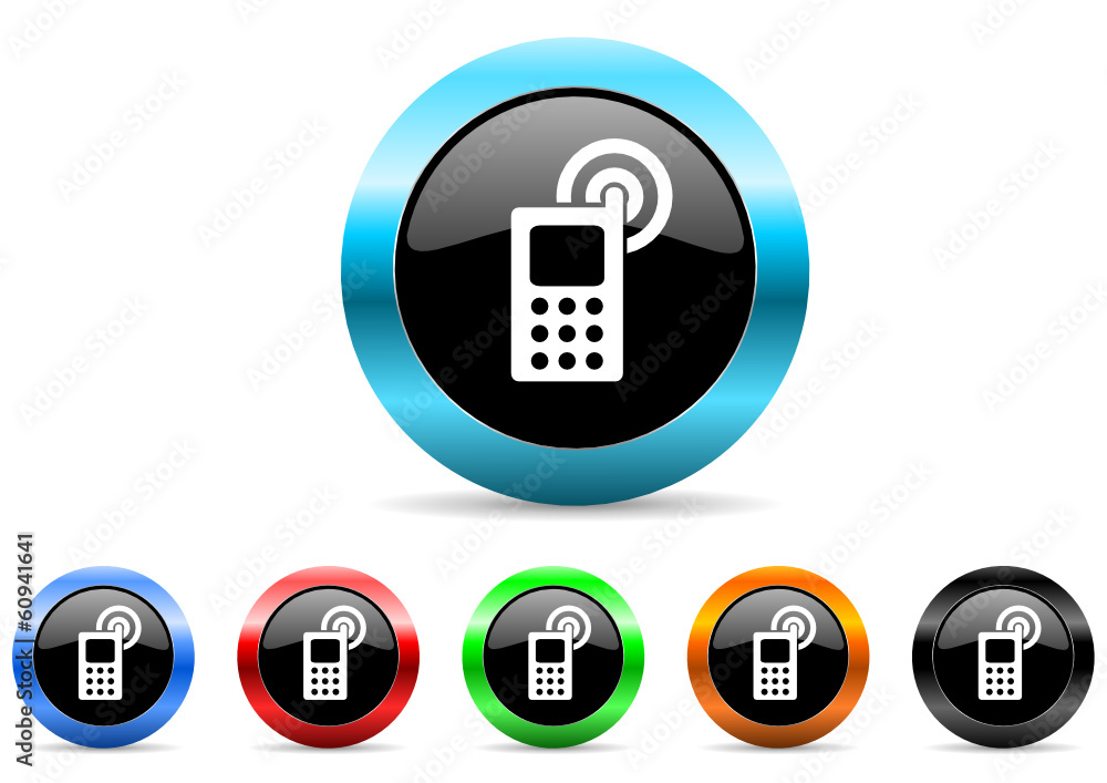 Poster phone icon vector set