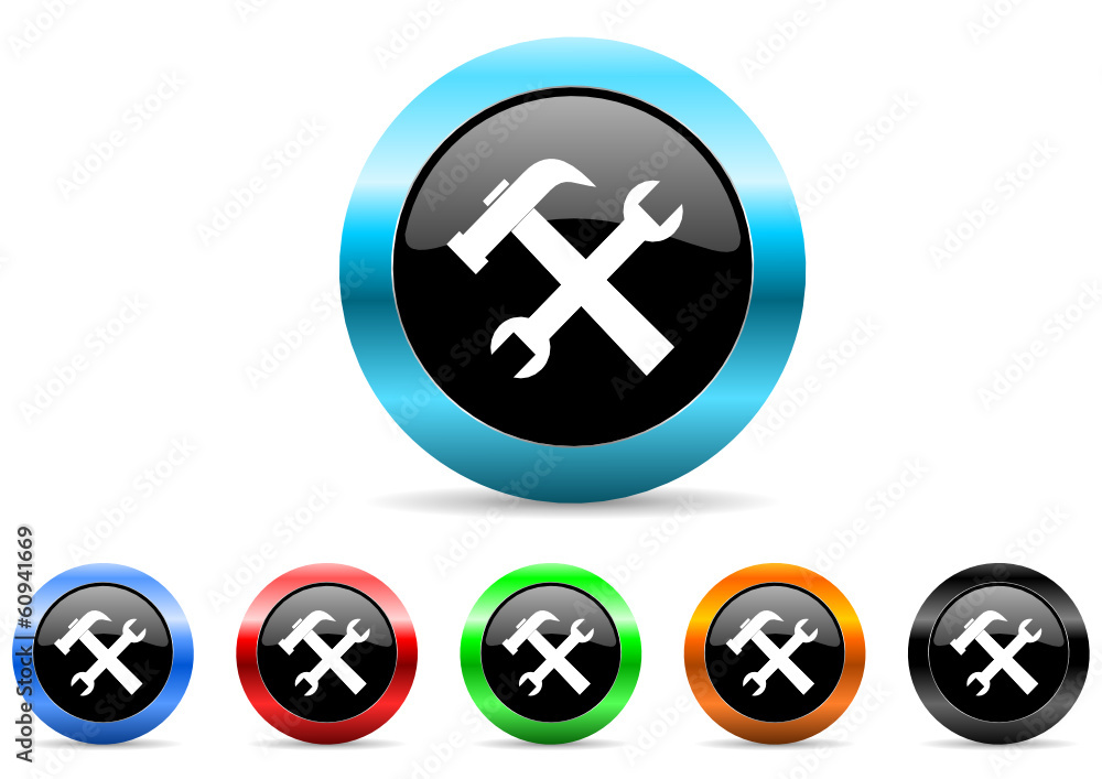 Poster tools icon vector set