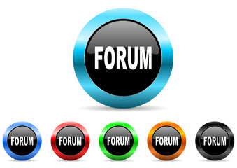 forum icon vector set