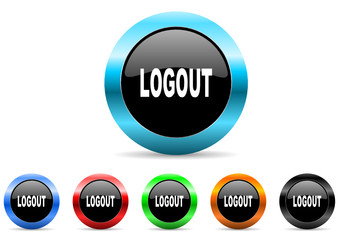 logout icon vector set