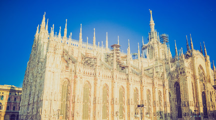 Retro look Duomo Milan