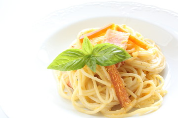 italian cuisine, dried mullet roes and bacon pasta