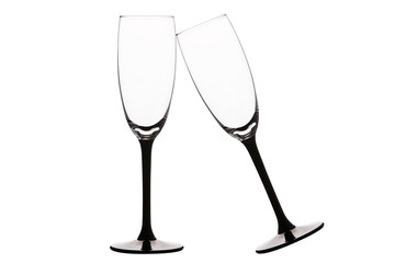 kieliszki do szampana na białym tle © piotrszczepanek