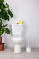 White toilet bowl in  bathroom