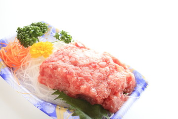 Japanese food, Mince tuna fish sashimi
