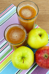 Healthy fresh juice of apples close up