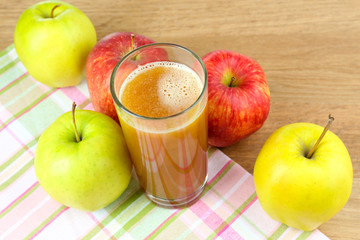 Healthy fresh juice of apples close up