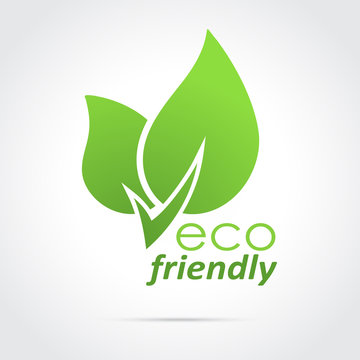 Eco friendly icon green leaves. Eco-Friendly Green Leaf Emblem Representing Environmental Sustainability