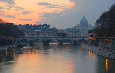 Tiber Bridge and Vatican City, Rome