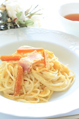 Italian food, roe and pasta