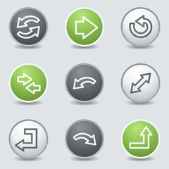 Arrows web icons set 1, circle buttons