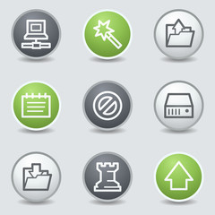 Data web icons, circle buttons