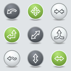 Arrows web icons set 2, circle buttons