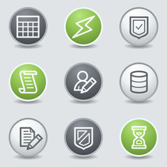 Database web icons, circle buttons
