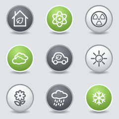 Ecology web icons set 2, circle buttons
