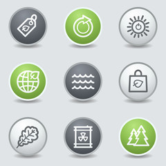 Ecology web icons set 3, circle buttons